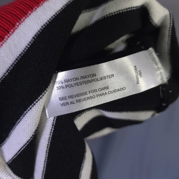 Debbie Morgan Cardigan Stripes Gold Button Size Medium Preppy Office Coastal - Picture 7 of 8